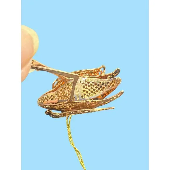 VTG Baldwin Flamingo Ornament 3D Tropical Collection Rose Gold Metal Filigree - Picture 8 of 11